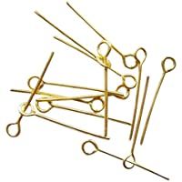 Alfiler de cobre chapado en oro con agujero para DIY artesania-50x0.7mm-agujero£º2m